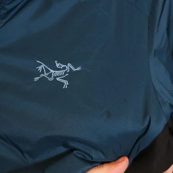 Arc'teryx Womens Atom Hoody Jacket Small Midnight Frost Blue Lightweight Hiking - Picture 3 of 10